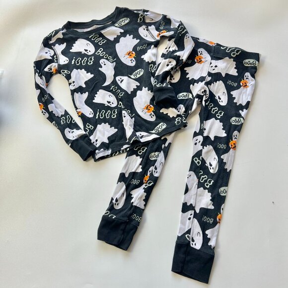 Kids 6 Halloween Old Navy Glow in the dark Ghost Pajamas Set A0009 - Picture 1 of 5